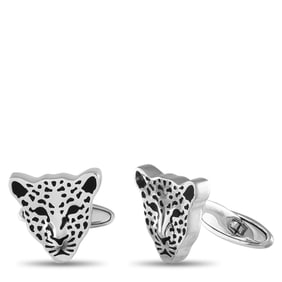 Carrera y Carrera 18K White Gold Leopard Cufflinks CA01-0322625