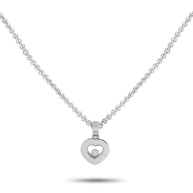 Chopard Happy Diamonds 18K White Gold Diamond Heart Pendant Necklace CH24-031325