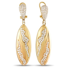 Hasba 18K Yellow Gold 2.86ct Diamond Drop Earrings HA20-070125