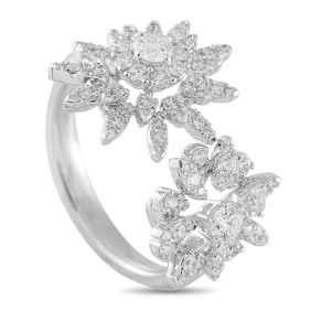 Hearts on Fire Aerial 18K White Gold 0.83ct Diamond Double Sunburst Ring HF16-070125