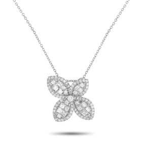 LB Exclusive 18K White Gold 1.10ct Diamond Necklace APD-18322