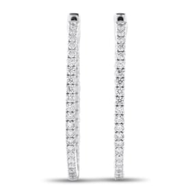 LB Exclusive 14K White Gold 2.10ct Lab-Grown Diamond Hoop Earrings LGD11-020325