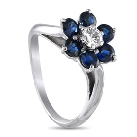 Mauboussin 18K White Gold Diamond and Sapphire Ring MB29-050825