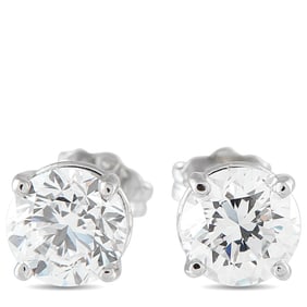 LB Exclusive Platinum 1.01ct Diamond Stud Earrings MF12-070125