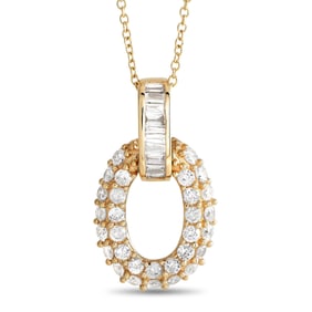 LB Exclusive 14K Yellow Gold 0.63ct Diamond Oval Necklace PN15336-Y