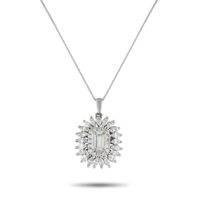 LB Exclusive Platinum 3.12ct Diamond Pendant Necklace MF17-061025