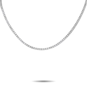 LB Exclusive 18K White Gold 8.06ct Diamond Tennis Necklace MF06-070225