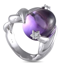 LB Exclusive 18K White Gold Diamond and Amethyst Ring CH26-051525