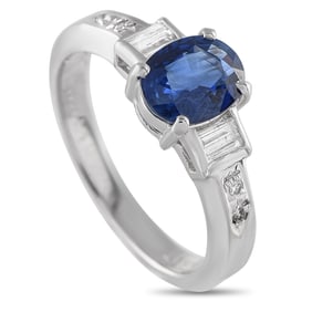 LB Exclusive Platinum 0.16ct Diamond and Sapphire Ring MF10-061325