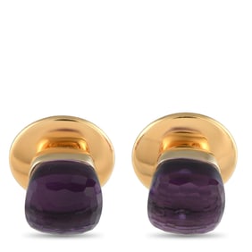 Pomellato Nudo 18K Rose Gold Amethyst Stud Earrings PO46-041125