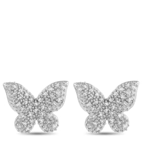 LB Exclusive 14K White Gold 0.16ct Diamond Butterfly Earrings ER28699-W