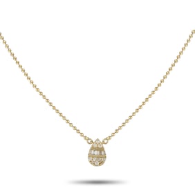 LB Exclusive 14K Yellow Gold 0.11ct Diamond Pendant Necklace NK02101-Y