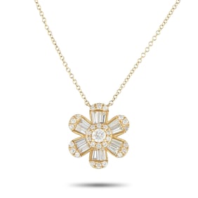 LB Exclusive 14K Yellow Gold 0.80ct Diamond Pendant Necklace NK01355