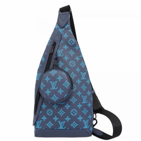 Louis Vuitton Body Bag Monogram Shadow Duo Sling M46562 Blue Men's P960850