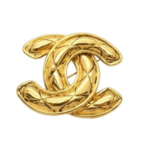 Chanel Brooch Coco Mark Matelasse GP Plated Gold Ladies P983822