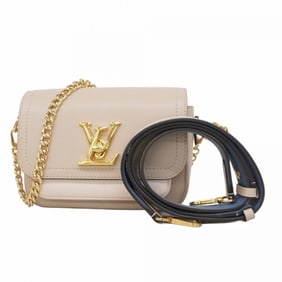 Louis Vuitton Shoulder Bag Lock Me Tender M58554 Greige Women's P1001405