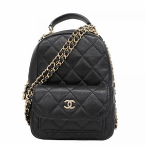 Chanel Backpack/Daypack Matelasse Chain Caviar Skin Black Champagne Women's P991538