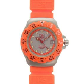TAG Heuer Formula 1 373.508 SS Rubber Grey Orange Quartz Watch 1497TAG HEUER