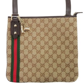 Gucci Sherry Line 144388 GG Canvas Beige Shoulder Bag 1300GUCCI
