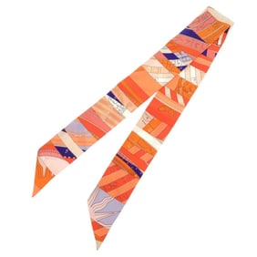 Hermes Twilly ASTROLOGIE NOUVELLE New Astrology Silk Orange Scarf Muffler 0161HERMES