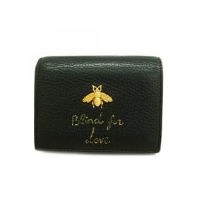 Gucci Wallet Animalier Bee 460185 Leather Black Women's P901112