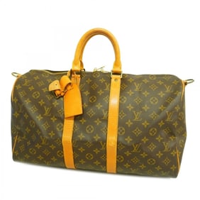 Louis Vuitton Boston Bag Monogram Keepall Bandouliere 45 M41418 Brown Men's Women's P995042