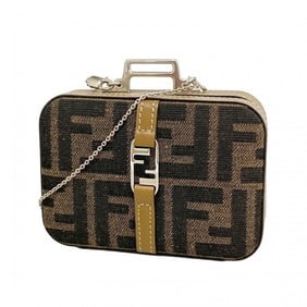 Fendi Shoulder Bag Zucca Leather Brown Women's P986205