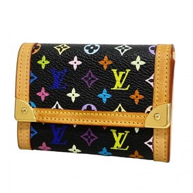 Louis Vuitton Wallet/Coin Case Monogram Multicolor Porto Monnaie Plat M92656 Noir Women's P1038940
