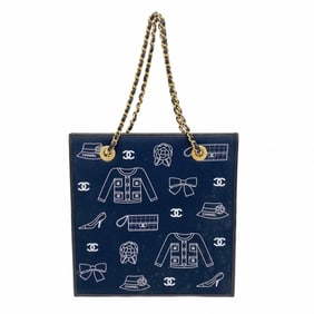 Chanel Handbag Icon Canvas Black Women's P939176
