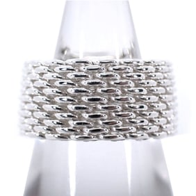TIFFANY 925 Heart Somerset Mesh Ring Size 11