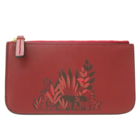 Like new Cartier coin case, card holder, purse, leather, Bordeaux, 1041CARTIER