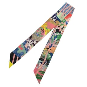 Hermes EN LIBERTE Twilly Scarf Muffler Silk Rose 0143HERMES