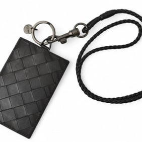 Bottega Veneta Neck Strap Pass Case ID Holder 2-Piece Set BOTTEGA VENETA Intrecciato Black