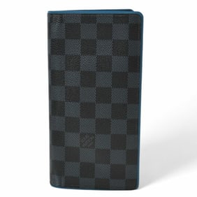 Louis Vuitton Wallet Bi-fold Men's LOUIS VUITTON Long Damier Cobalt Portefeuille Brazza N63243