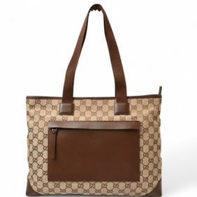 GUCCI Tote Bag GG Canvas Beige Brown 34339