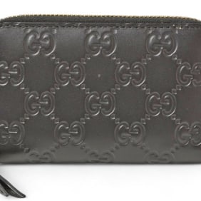 GUCCI coin case, card mini wallet, purse, Guccissima 466492, black