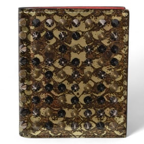 Christian Louboutin Wallet Bi-fold Mini PAROS CALF PARIS SPIKES Spikes Army 1175063 M196