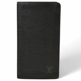 Louis Vuitton Wallet Men's LOUIS VUITTON Long Epi Porte Carte Credit Billfold Black M63212