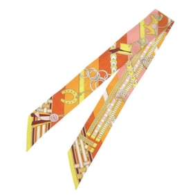 Hermes Twilly BRIDES ET GRIS Bridle and Charm Silk Multicolor Scarf Muffler 0155HERMES