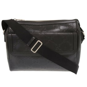Gucci GG Embossed 658565 Black Bag Shoulder 1774GUCCI Men's