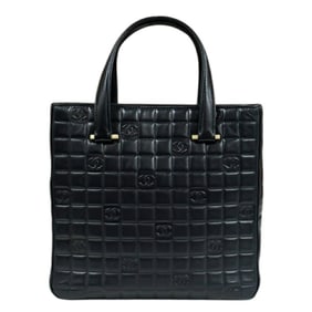 CHANEL Chocolate Bar Handbag Lambskin A20131 Black Women's