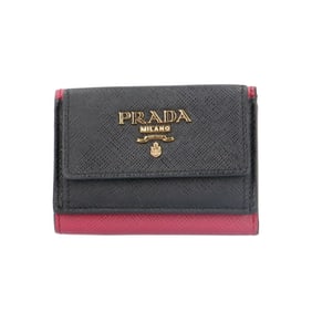 Prada Saffiano Tri-fold Wallet Leather 1MH021 Women's PRADA