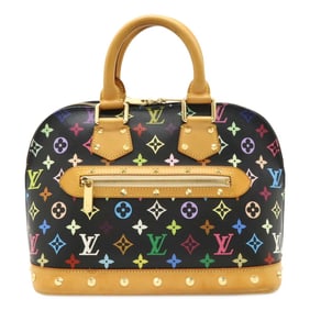 LOUIS VUITTON Louis Vuitton Monogram Multicolor Alma Handbag Studs Noir Black M92646