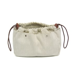 Hermes Fourbi 25 Men,Women Toile Chevron Pouch Light Beige