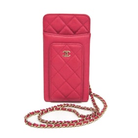 Chanel Matelasse Chain Shoulder Smartphone Shoulder Case Wallet Women's Grained Calfskin