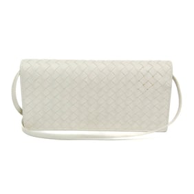 Bottega Veneta Intrecciato Small Shoulder Pochette Women,Men Leather Shoulder Bag White