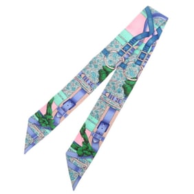 Hermes Twilly Grand Manege Silk Multicolor Scarf Muffler 0149HERMES