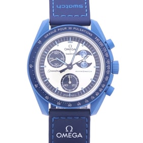 Unused OMEGA x Swatch Mission to the Super Blue Moon Phase SO33N700 Quartz Watch Nylon/Bio-Ceramic