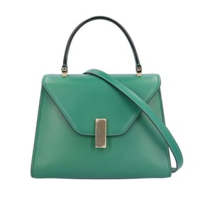 Valextra Mini Iside Shoulder Bag Leather Green Women's 2way