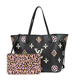 Louis Vuitton Neverfull MM Wild at Heart Tote Bag PVC Coated Canvas M45818 Black Women's LOUIS